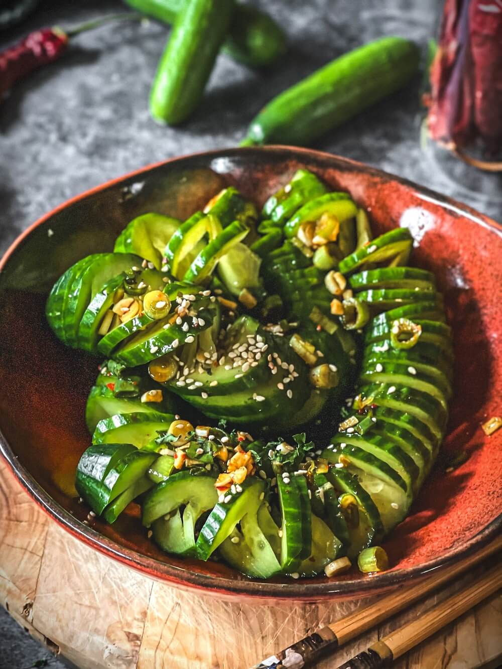 asiatischer gurkensalat suess sauer