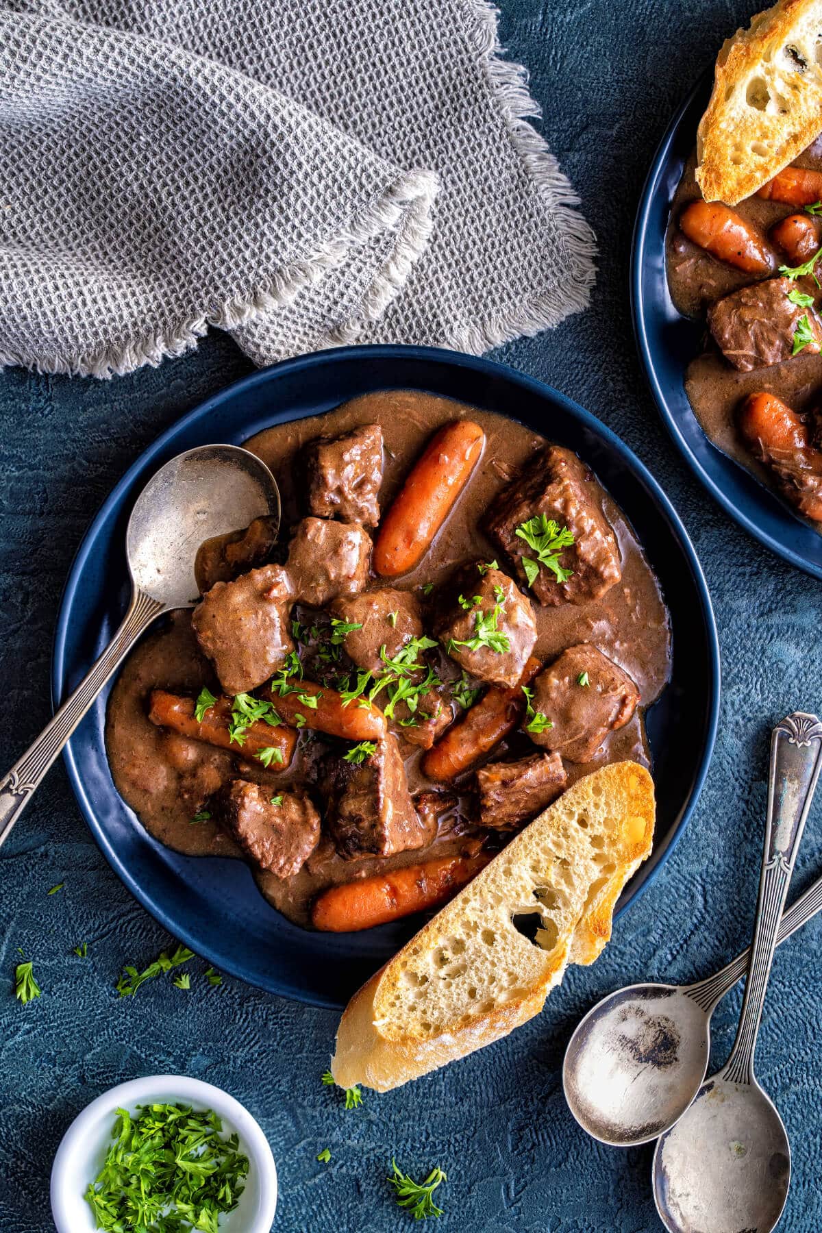beef stew mit baguette