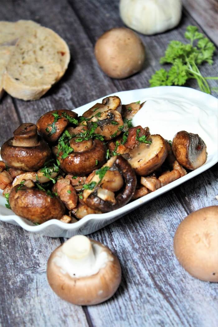champignon pfanne - hochkant - die frau am grill