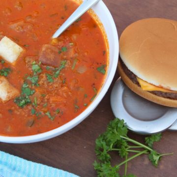 cheeseburger suppe rezept - die frau am grill