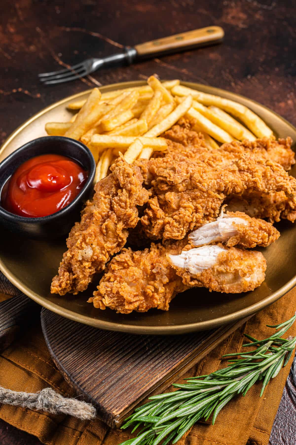 crispy chicken mit pommes