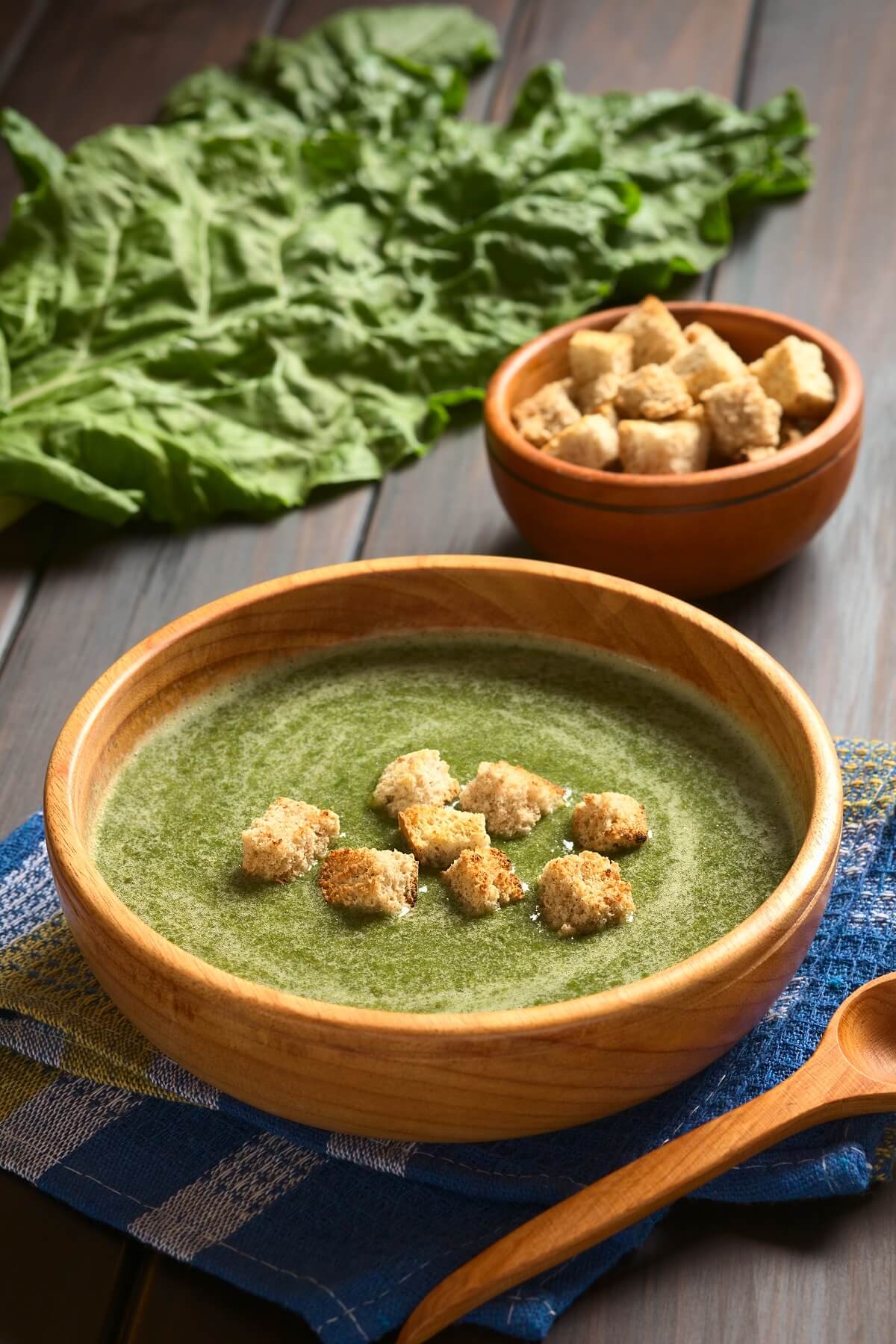 croutons in suppe als topping