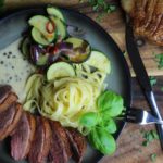 gebratene entenbrust mit tagliatelle
