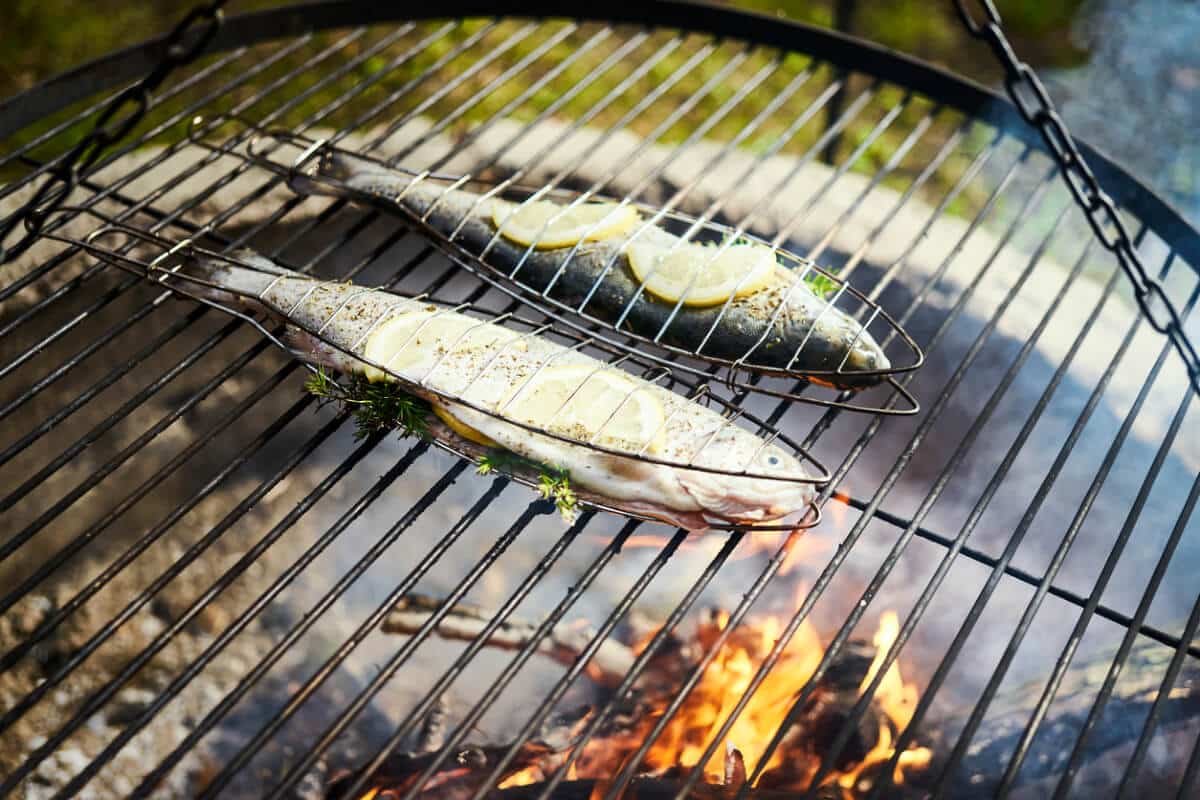 fische auf grillrost