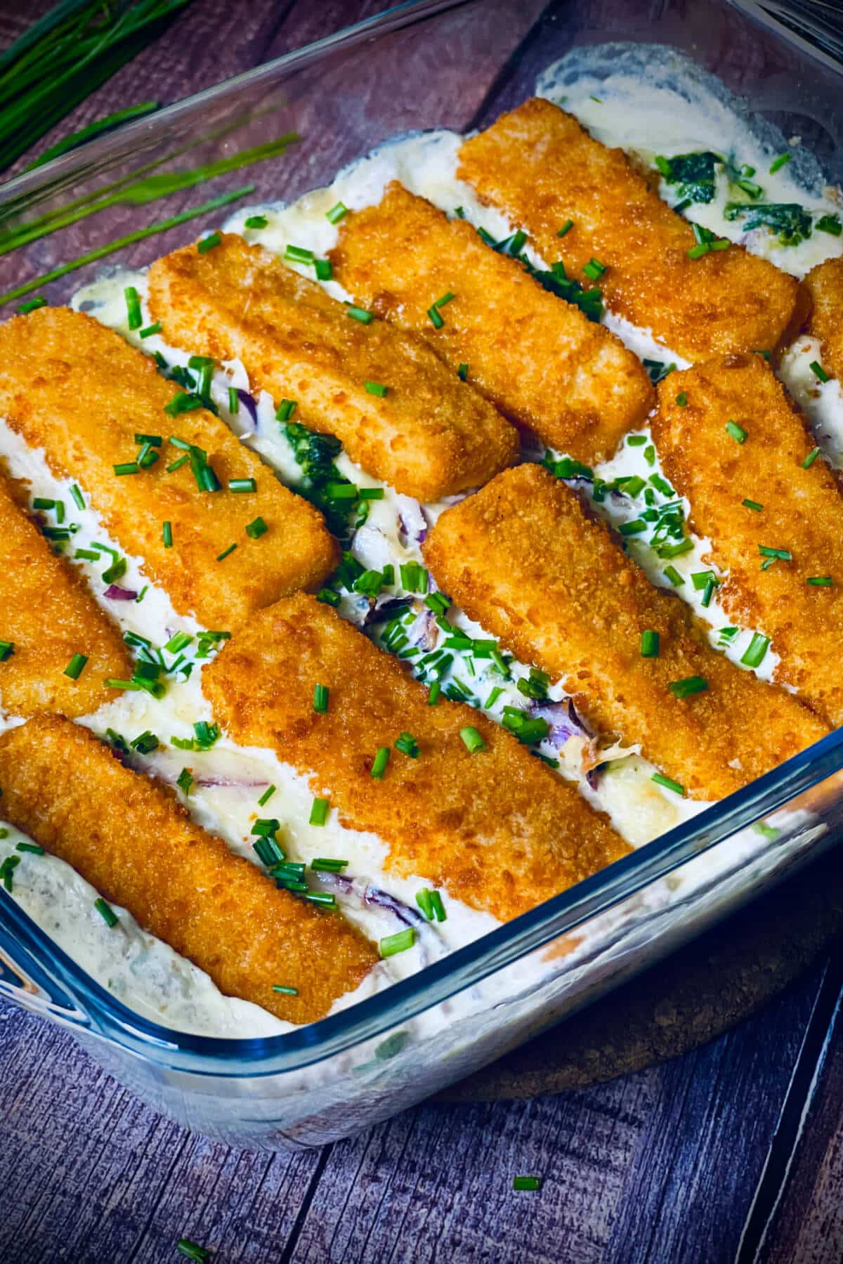 fischstaebchen auflauf mit spinat