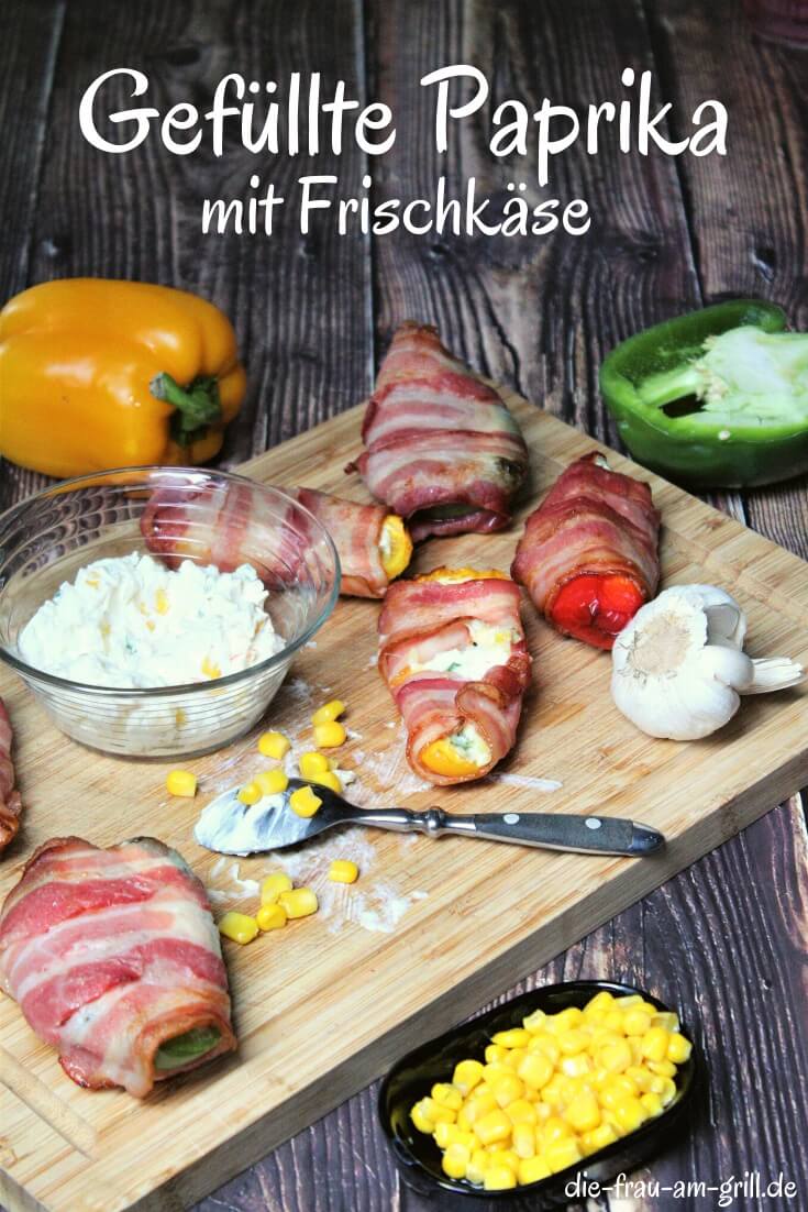 gefuellte paprika mit frischk&auml;se - pinterest - die frau am grill