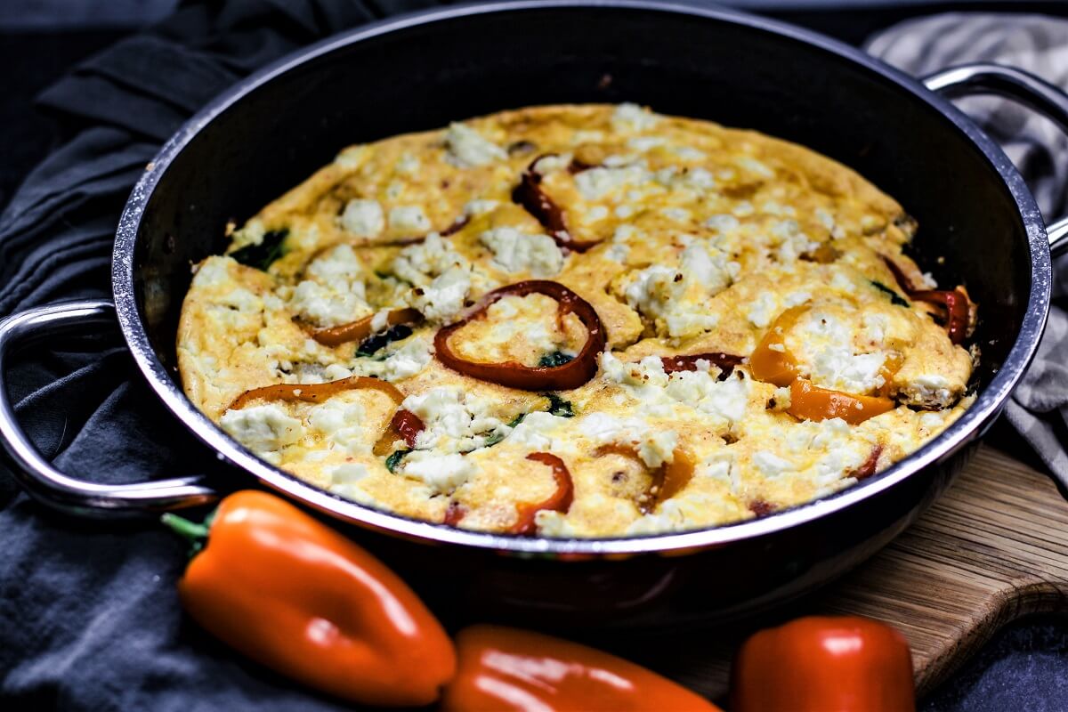 gemuese frittata mit paprika - italienisches omlett
