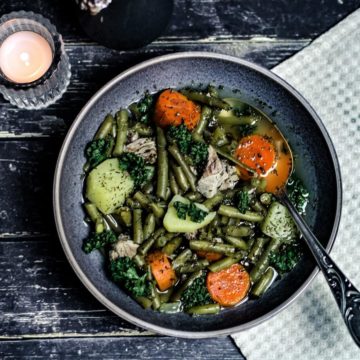 gruene bohnen eintopf - rezept - die frau am grill