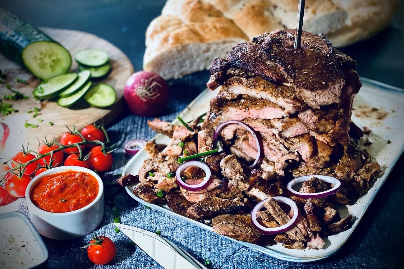 gyrosspiess grillen ohne rotisserie