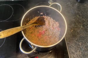 hackfleisch im heissen oel kruemelig braten