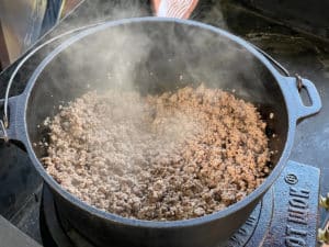 hackfleisch in heissem oel anbraten