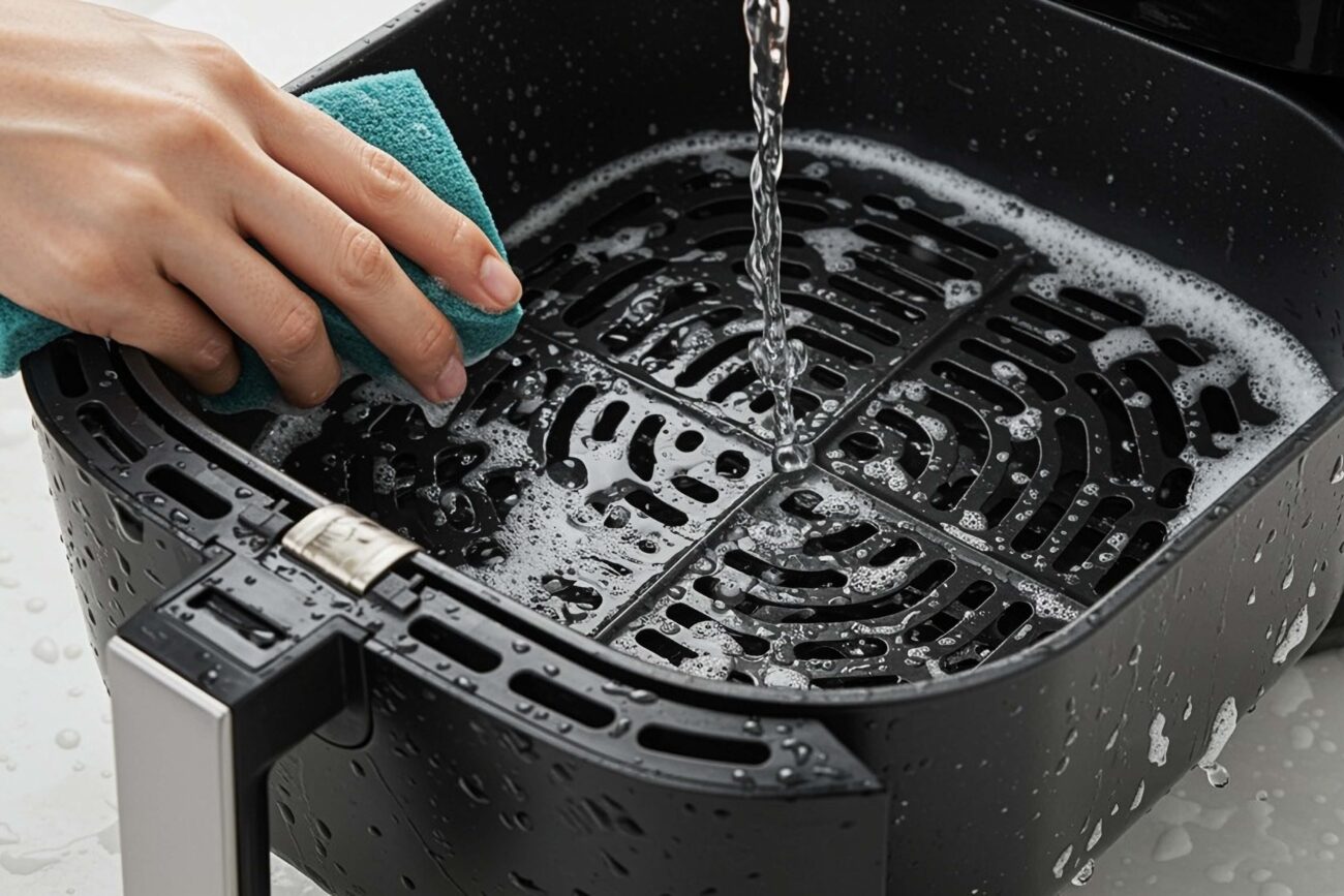 Heißluftfritteuse reinigen | 4 Schritte Anleitung