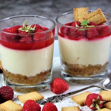 himbeer chessecake im glas - rezept - die frau am grill