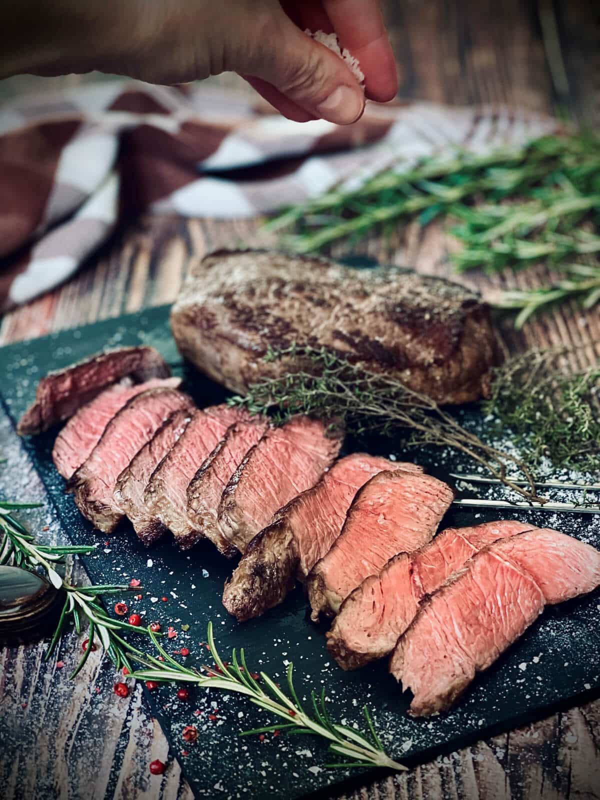 hueftsteak braten medium