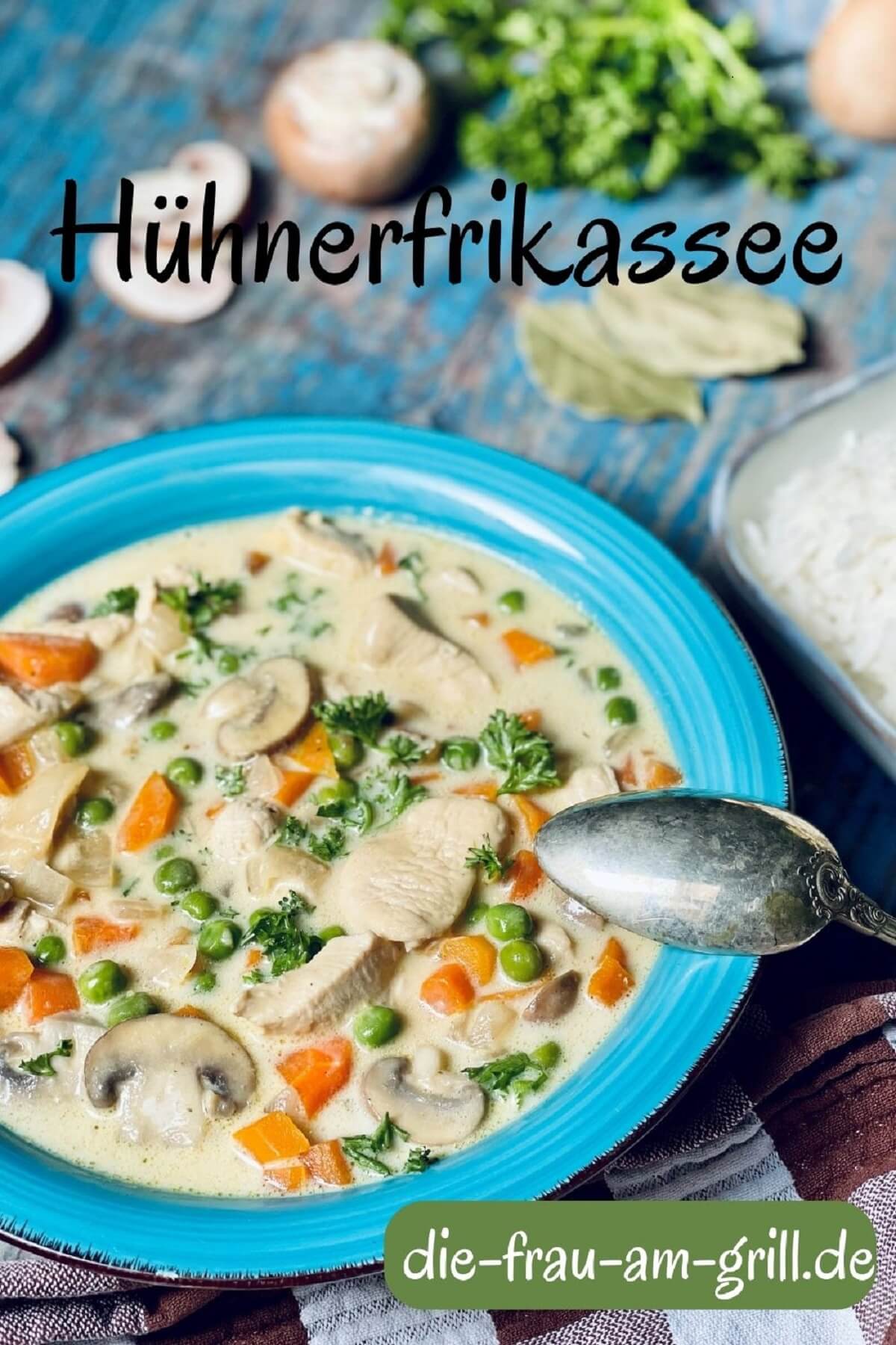 huehnerfrikassee mit erbsen und moehren
