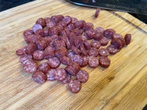 in ringe geschnittene mini salami