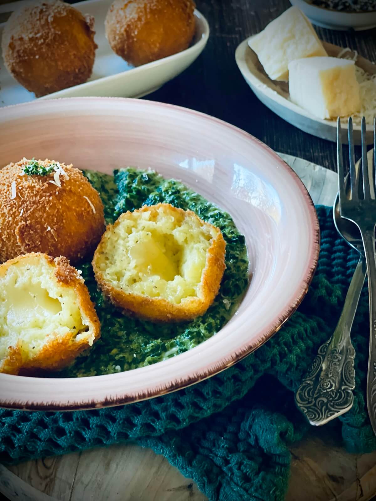 kaeseknoedel mit spinat