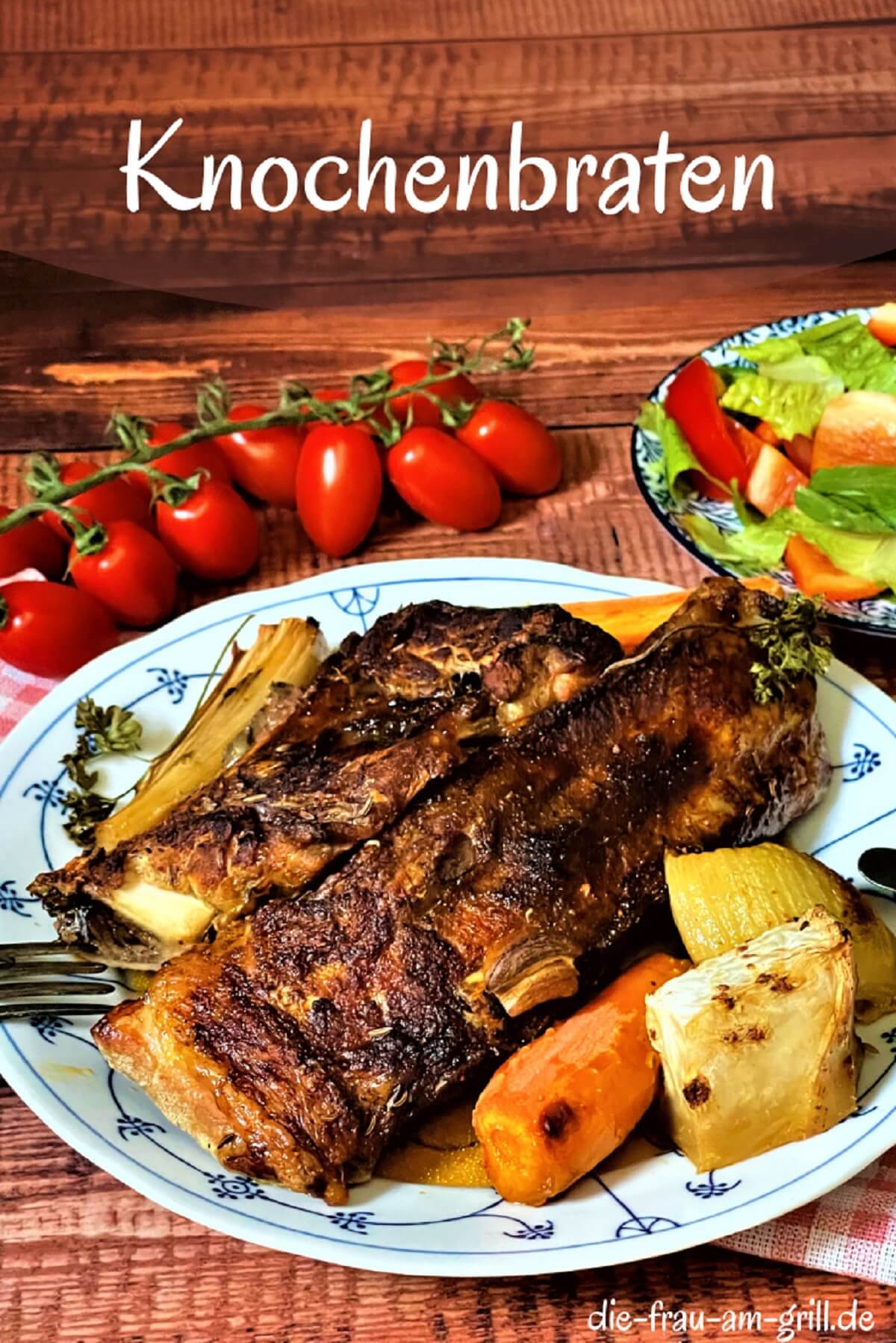 knochenbraten mit salat
