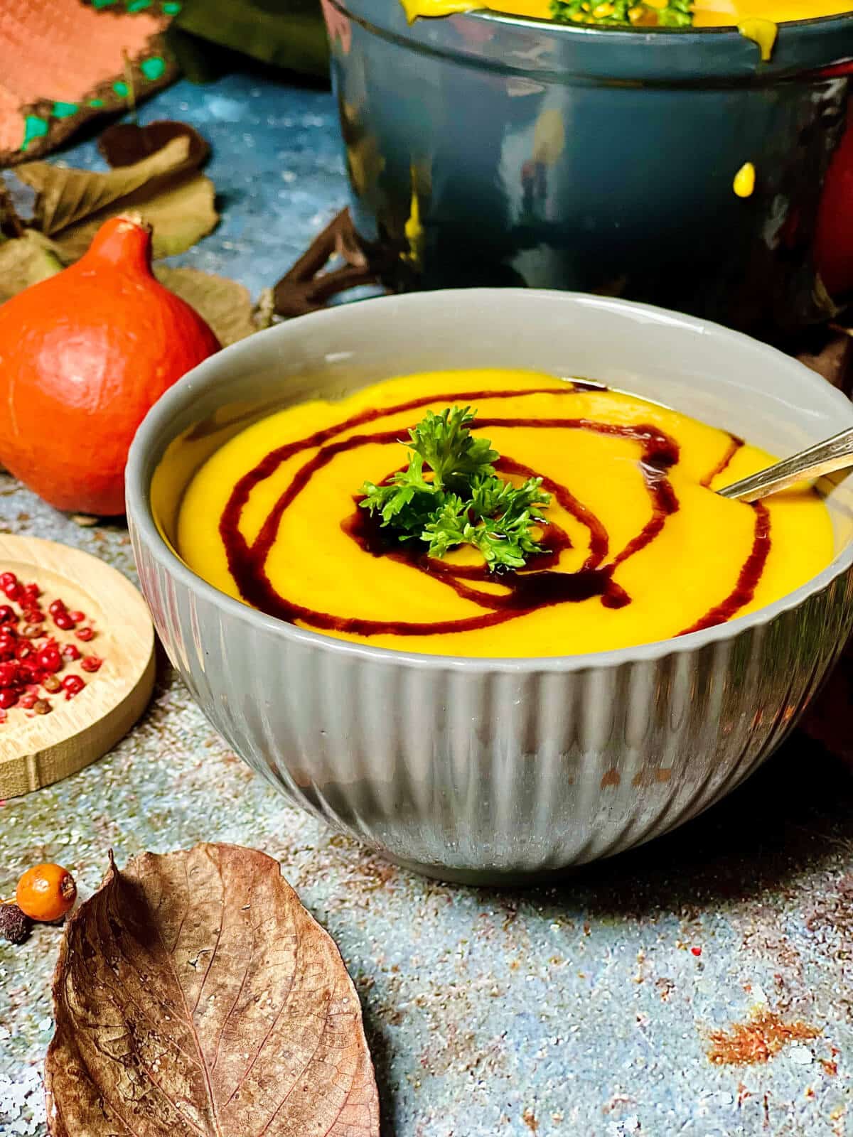 kuerbissuppe mit orangensaft