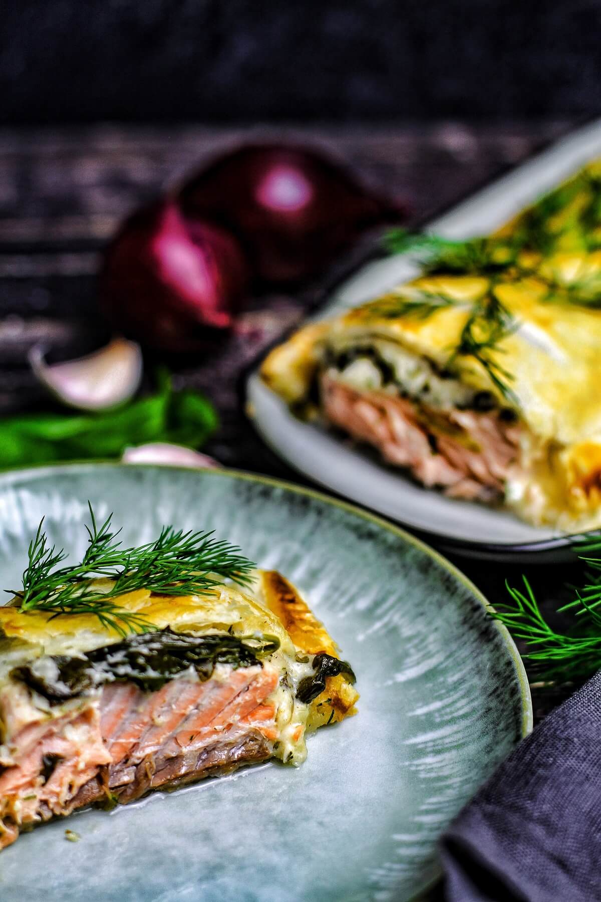 lachs im blaetterteig mit spinat