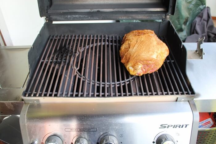 lammkeule raeuchern - pulled lamb - die frau am grill