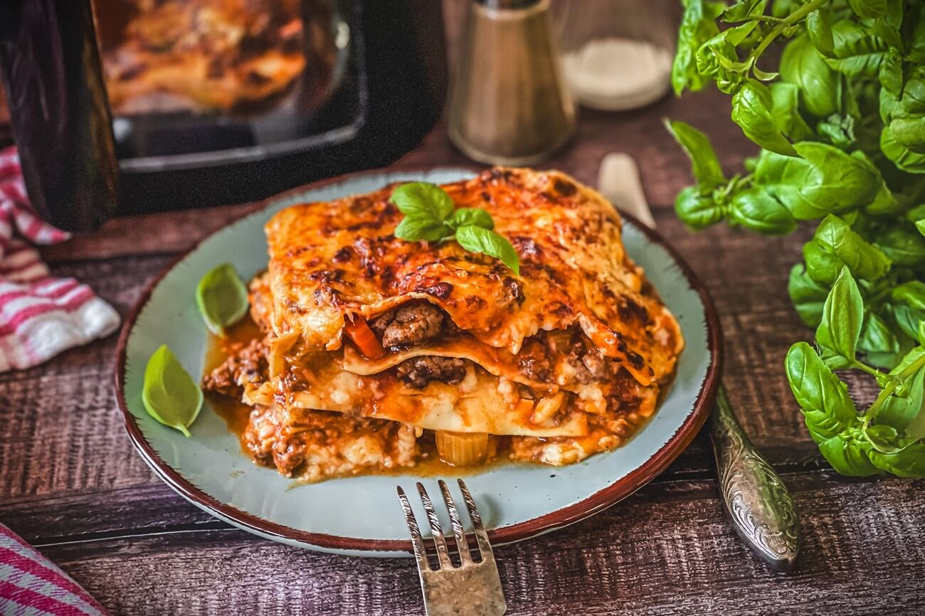 Lasagne aus der Heißluftfritteuse