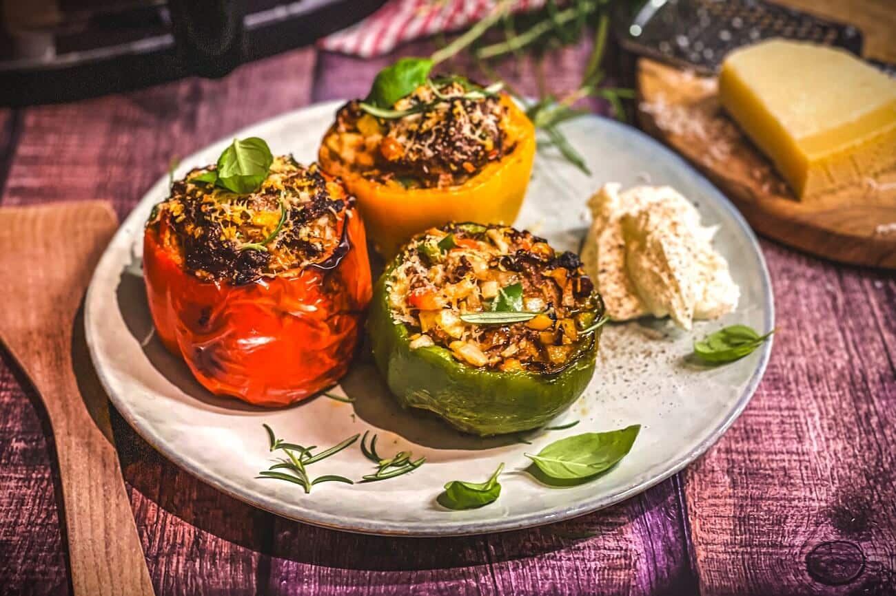 Gefüllte Paprika in der Heißluftfritteuse