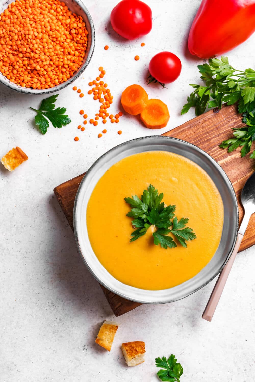 linsensuppe mit roten linsen