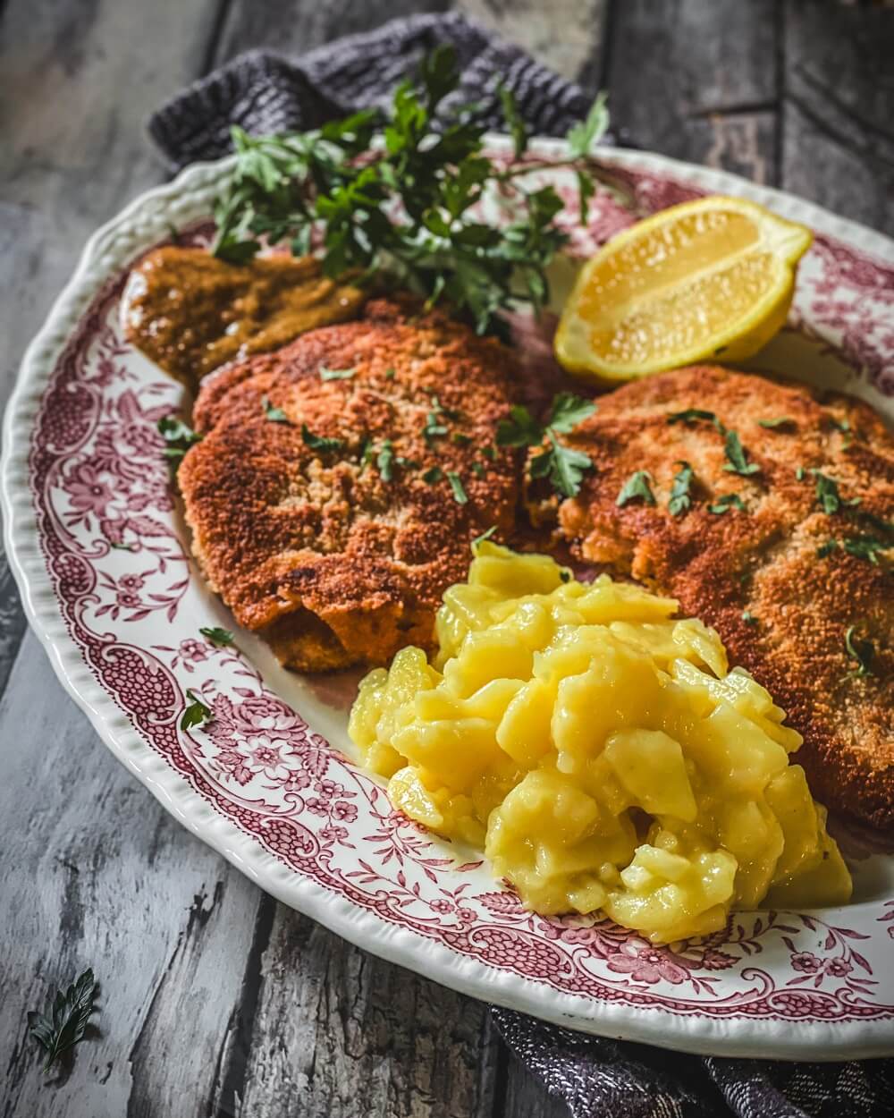 muenchner schnitzel mit senf und meerrettich