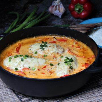 paprika sahne haehnchen mit reis - die frau am grill