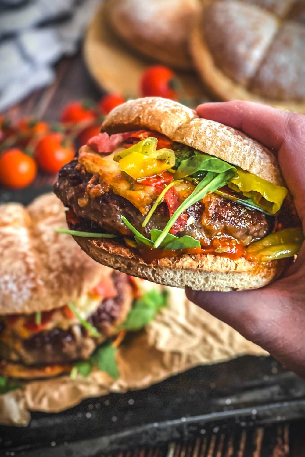 burger im pizza style