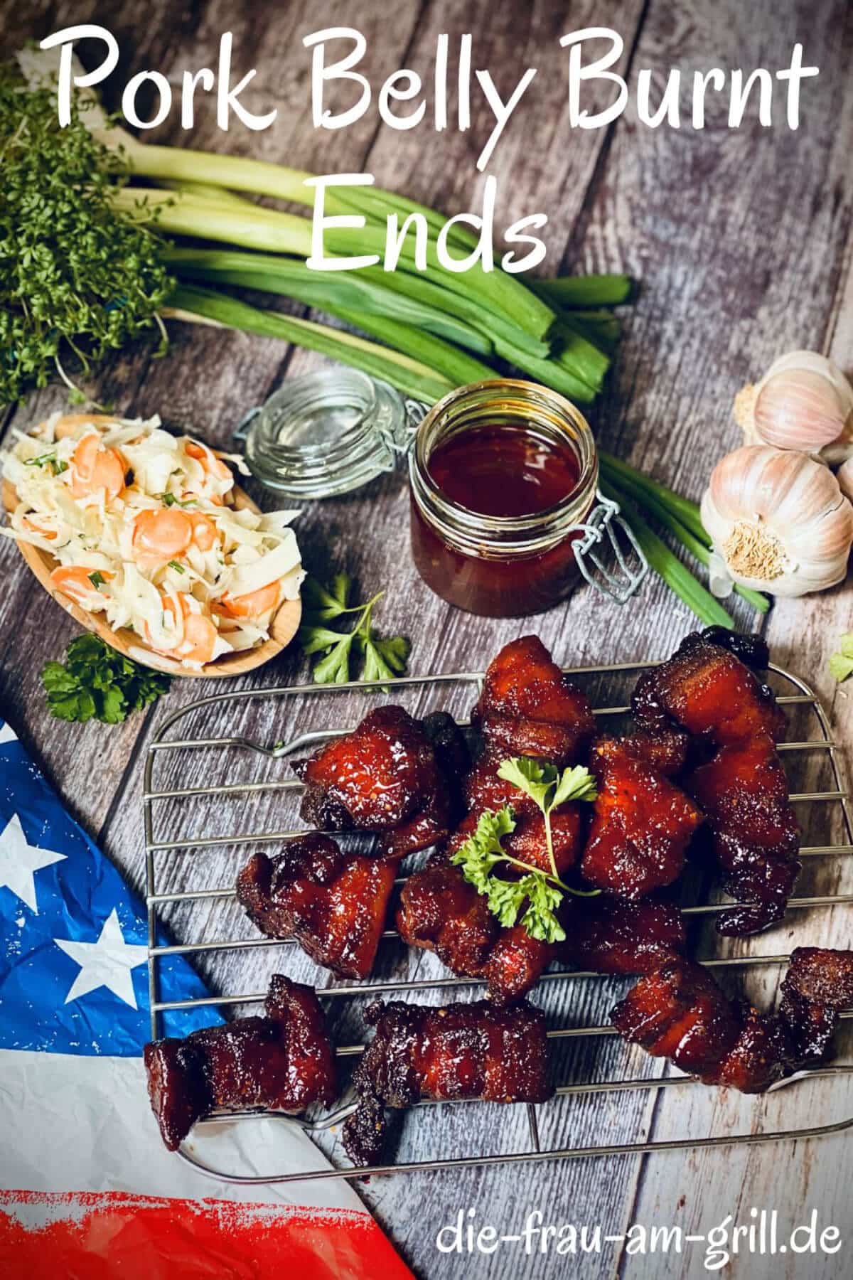 pork belly burnt ends mit coleslaw