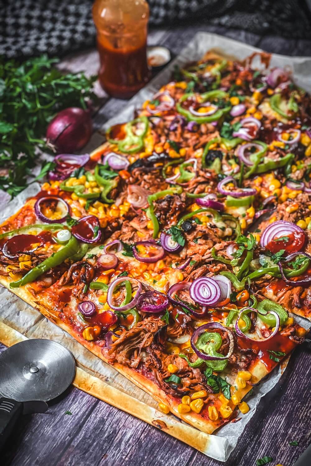 pulled pork auf pizza