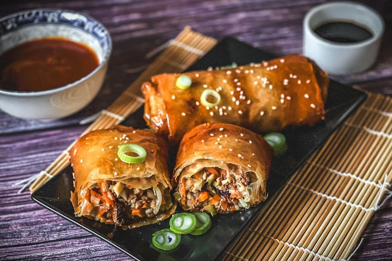 pulled pork fruehlingsrollen