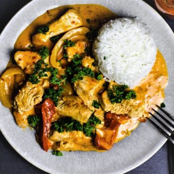 putengeschnetzeltes mit reis - rezept - die frau am grill