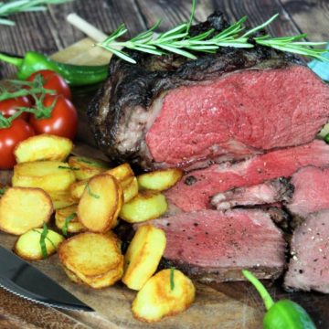 ribeye im stueck grillen - die frau am grill