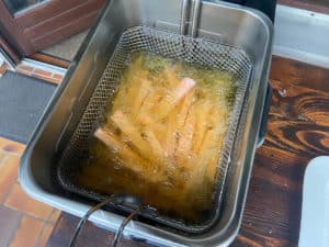 rohe suesskartoffel streifen vorfrittieren