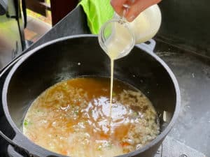 sahne zur one pot pasta geben