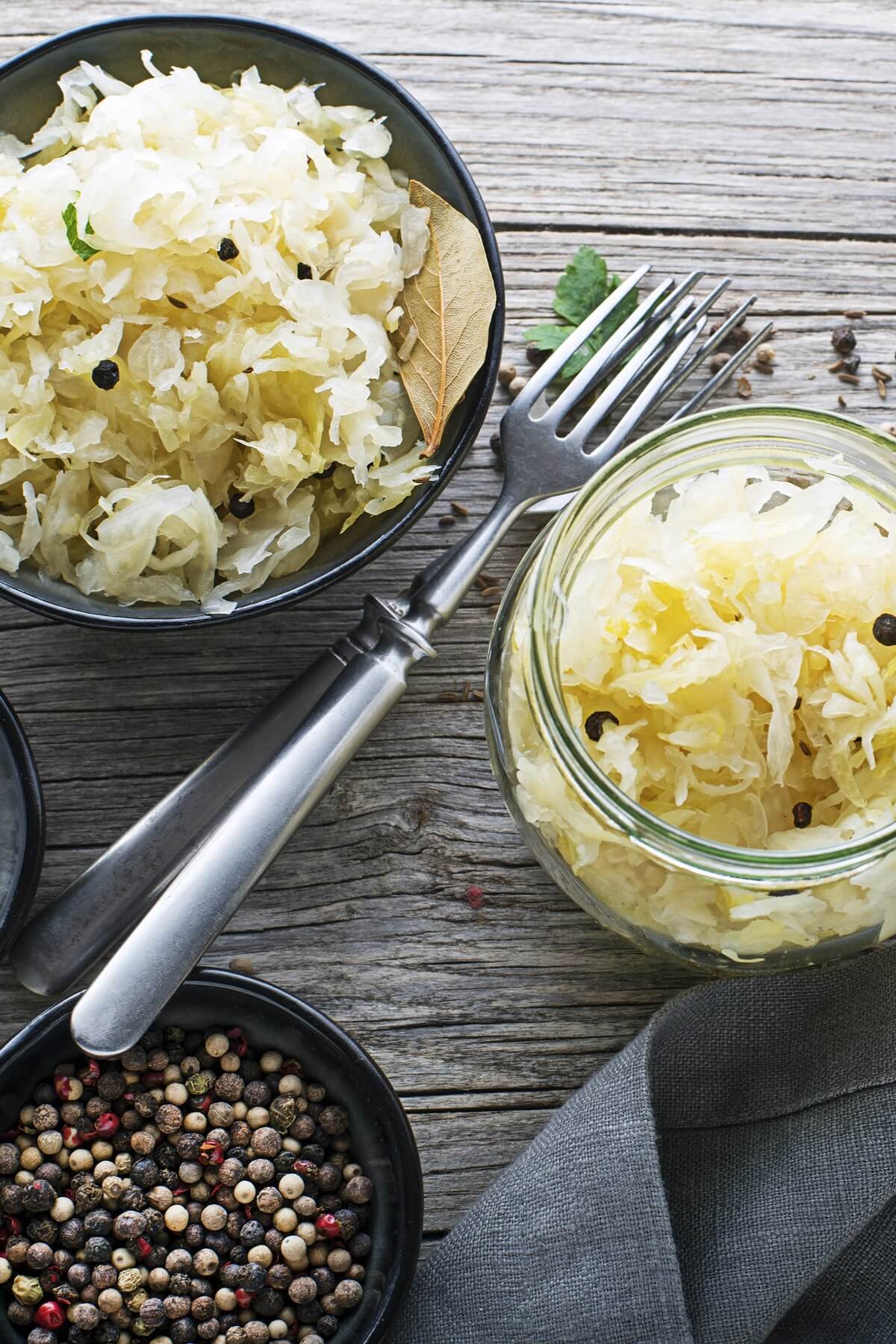sauerkraut in glas