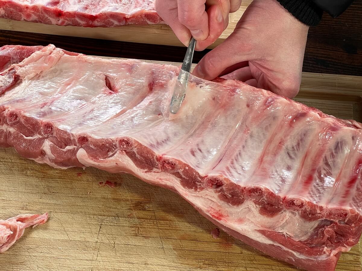 silberhaut von spareribs entfernen