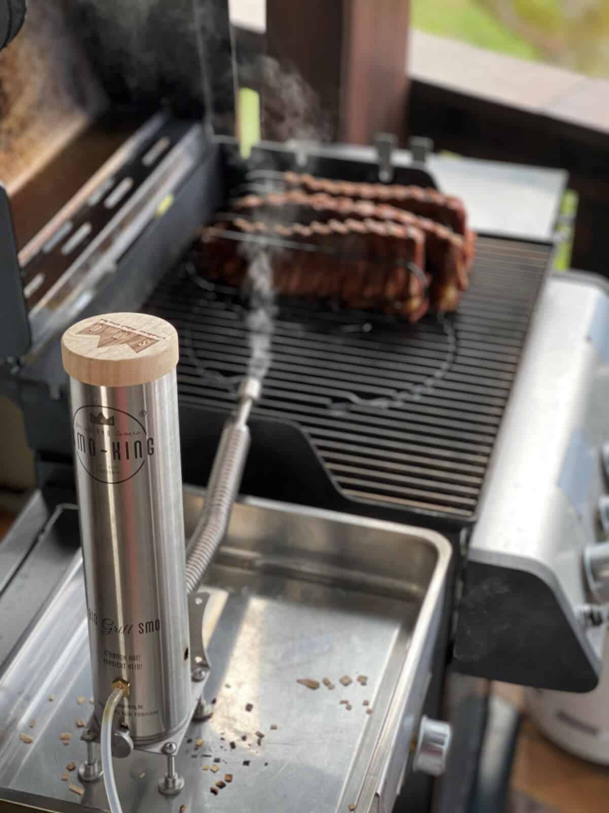 smo king kaltrauchgenerator an gasgrill angeschlossen - bild 2