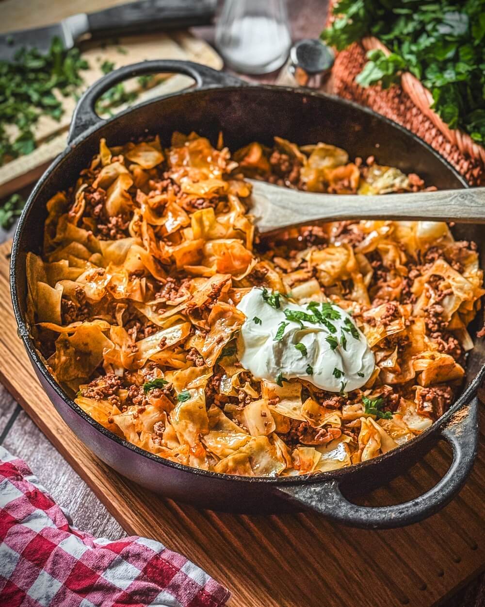 spitzkohl mit hackfleisch pfanne 6