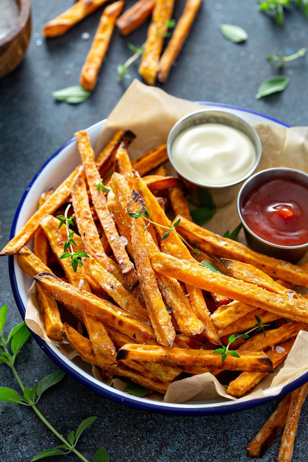 suesskartoffel pommes als pulled pork beilage