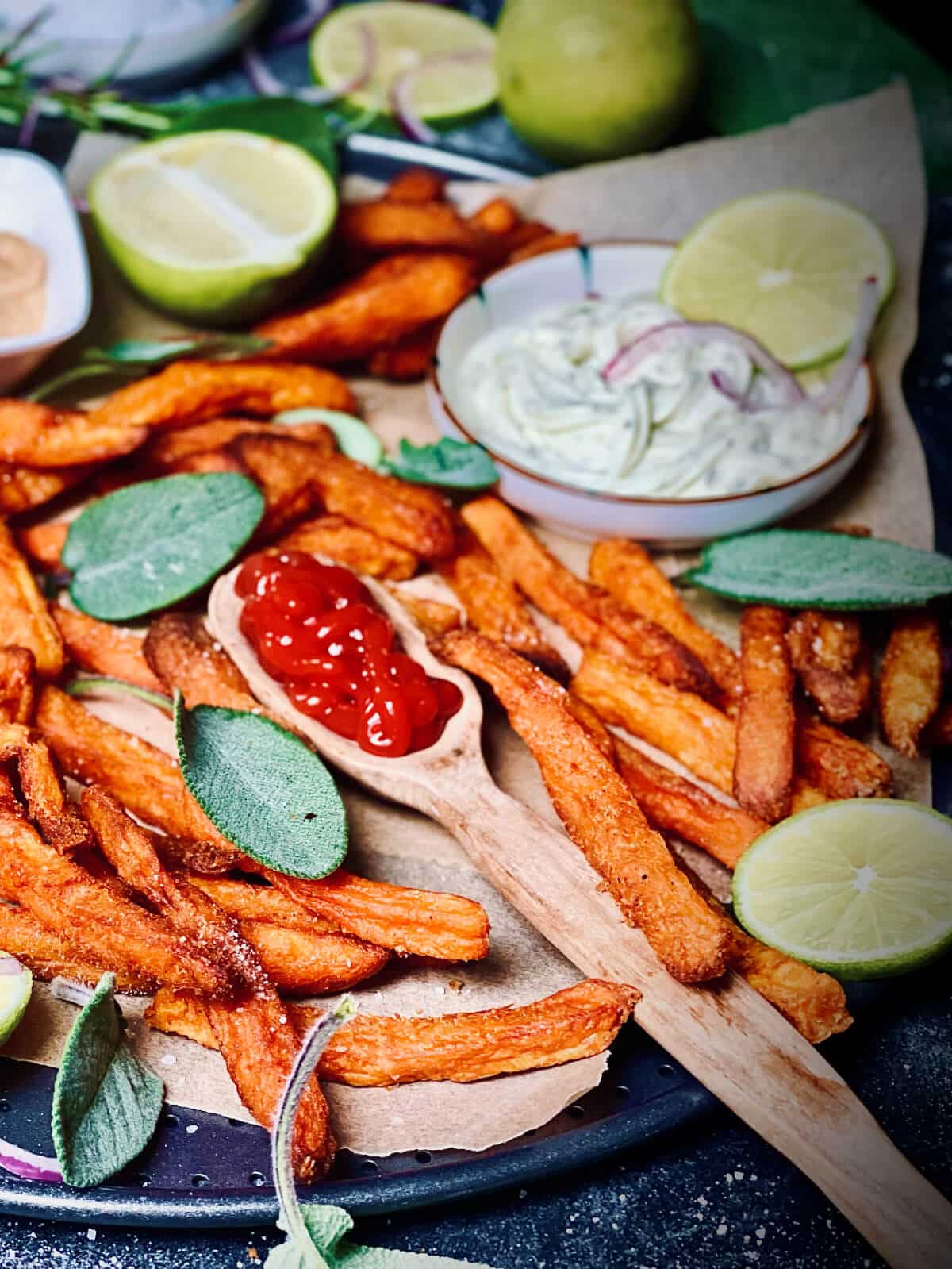 suesskartoffel pommes backofen