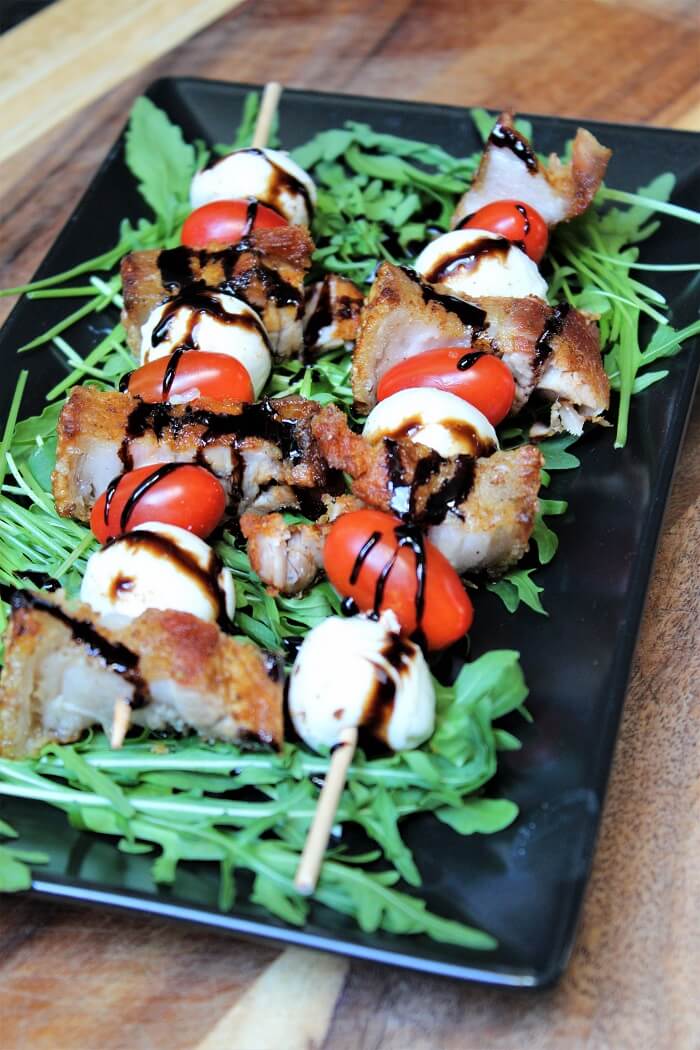 tomtate mozzarella sticks mit schweinebauch - die frau am grill