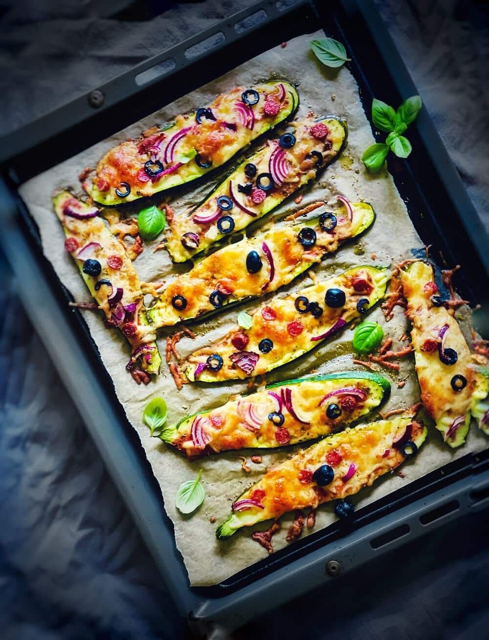 zucchini pizza rezept