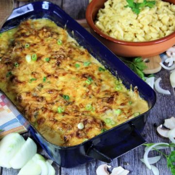 zwiebelschnitzel auflauf - rezept - die frau am grill